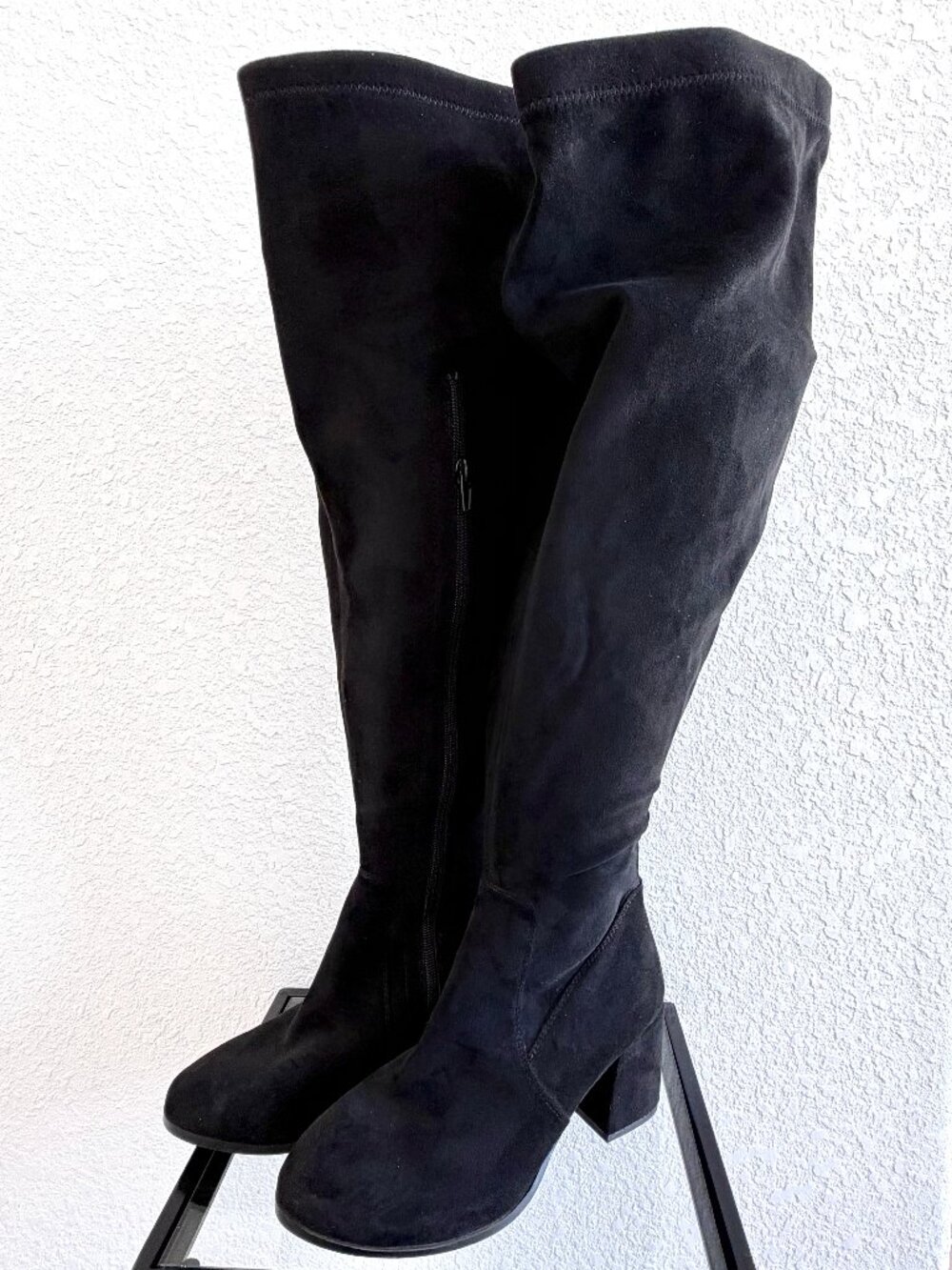 Torrid Black Faux Suede Over the Knee Heel Boot - Size 8